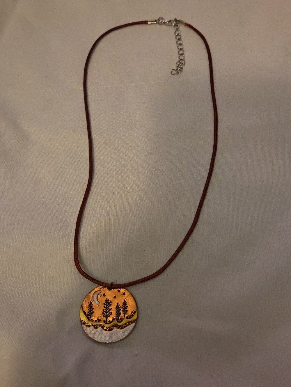 Bronze and White Nature Pendant Necklace for Women